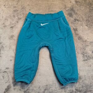 Nike Quilted Jogger Pants Kids 12 Months Teal Elastic Waist Pockets